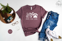 Dog Paw Shirt, Dog Moms TShirt, Fur Mama Shirt, Peace Love Dogs Shirt, Cute Dog Shirt, Dog Love Shirt, Dog Shirt Gift, custom dog shirt ,tee