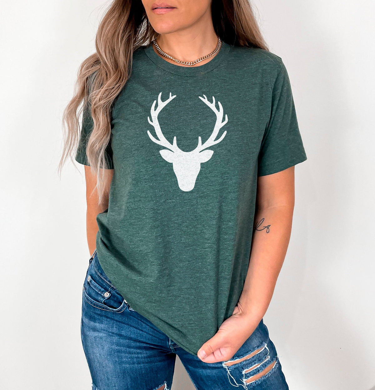 Deer Head Shirt, Deer Shirts For Men, Christmas Deer Shirt,  Family Deer Tee, Christmas Deer Gift Shirt, Camping Shirt, Deer Christmas Shirt