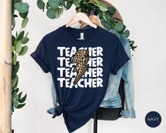 Retro Teacher Shirt,  Leopard Lighting Teacher Tee, Cool Teacher Shirt, Back to School Gifts, Teacher Appreciation Gift, Gift from Student