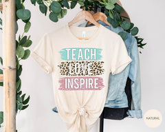 Teach Love Inspire Teacher Shirt, Back to School T-Shirt, Gift for Teachers, Teacher Inspire Shirt, Teacher Life Shirt