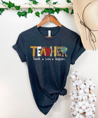 Back to School Teacher Shirt, Gift for Teachers, Teach Love Inspire Shirt, Teacher Appreciation Shirt, Preschool Teacher Shirt