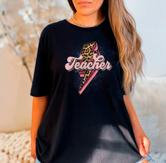 Retro Teacher Shirt, Back to School Gift, Rock n Roll Teacher Shirt, Leopard Teacher Tees, Teacher Appreciation Gift