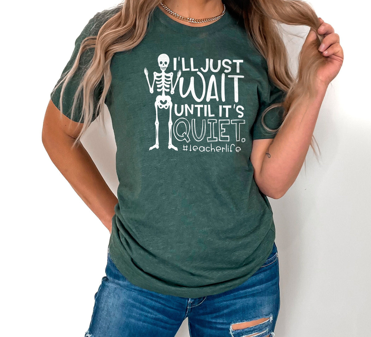 Teacher Shirt, Funny Teacher Shirt, Sarcastic Teacher Shirt, Teacher Women Shirt, I'll Just Wait Until Its Quiet, Teacher Shirt Gift Funny
