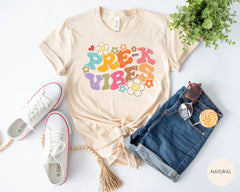 First Day of School Pre K Vibes Distressed Shirt for Kids and Adults, Pre K Vibes, Pre-K Kindergarten Outfit, Elementary Teacher Gift Shirt