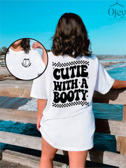 Gym Shirts for Women, Cutie With A Booty Shirt, Women Gym Shirt, Funny Gym Shirt for Women, Workout T-Shirt for Women
