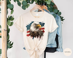 American Eagle Shirt, Patriotic T-Shirt, Bald Eagle Shirt, 4th of July Outfit, Freedom Crewneck, American T-Shirt, Independence Day Gift
