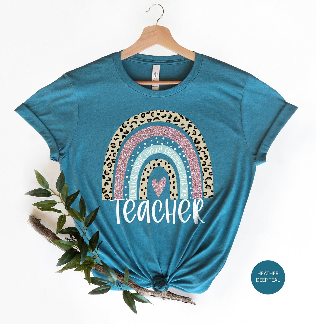 Rainbow Teacher Shirt, Back to School Shirt, Teacher Appreciation Shirt, Gift for Teachers, Leopard Teacher Shirt, Preschool Shirts
