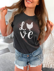 Chicken Love Shirt, Chicken Shirt, Farmer Shirt, Farmer Girl Tee, Farmer Love Shirt, Farming Gift, Gift for Farmer