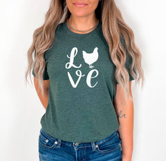 Chicken Love Shirt, Chicken Shirt, Farmer Shirt, Farmer Girl Tee, Farmer Love Shirt, Farming Gift, Gift for Farmer