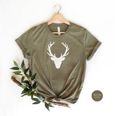 Deer Head Shirt, Deer Shirts For Men, Christmas Deer Shirt,  Family Deer Tee, Christmas Deer Gift Shirt, Camping Shirt, Deer Christmas Shirt