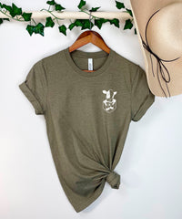 Cow Shirt, Cow Pocket T Shirt, Cow Tee Shirt,  Cute Cow Shirt, Mom Dad Cow Shirt,  Farm Cow Shirt, Cow Lover, Cute Cow Shirt, Custom Cow Tee