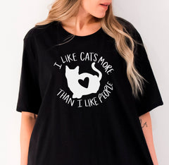 Cat Shirts, Cat Shirts for Women, Cats>People, I Like Cats More than People Shirt, Cats Shirts,  Funny Cat Shirts, Gift Cat Mom, Cat Mom