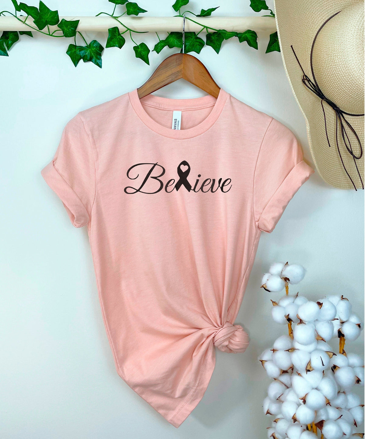 Believe Tee, Cancer Ribbon Shirt, Cancer Awareness Month, Cancer Fighter, Breast Cancer, Brain Cancer, Cancer Fighter, Cancer Patient Gift