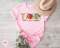 Back to School Teacher Shirt, Gift for Teachers, Teach Love Inspire Shirt, Teacher Appreciation Shirt, Preschool Teacher Shirt