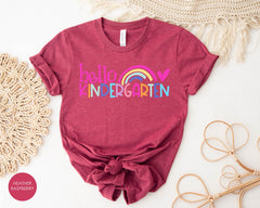 Hello Kindergarten Rainbow Tshirt for Teachers, Staff and Students, Kindergarten Teacher Shirt, Kindergarten School Shirt, Back To School