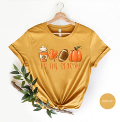 Tis The Season Shirt, Fall Pumpkin T-Shirt, Cute Fall Shirts, Football Season Shirt, Pumpkin Spice Tee, Fall Gift Shirts