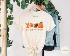 Tis The Season Shirt, Fall Pumpkin T-Shirt, Cute Fall Shirts, Football Season Shirt, Pumpkin Spice Tee, Fall Gift Shirts