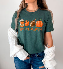 Tis The Season Shirt, Fall Pumpkin T-Shirt, Cute Fall Shirts, Football Season Shirt, Pumpkin Spice Tee, Fall Gift Shirts