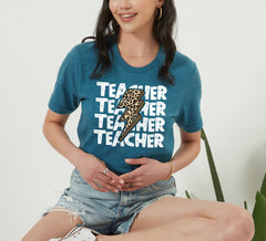 Retro Teacher Shirt,  Leopard Lighting Teacher Tee, Cool Teacher Shirt, Back to School Gifts, Teacher Appreciation Gift, Gift from Student