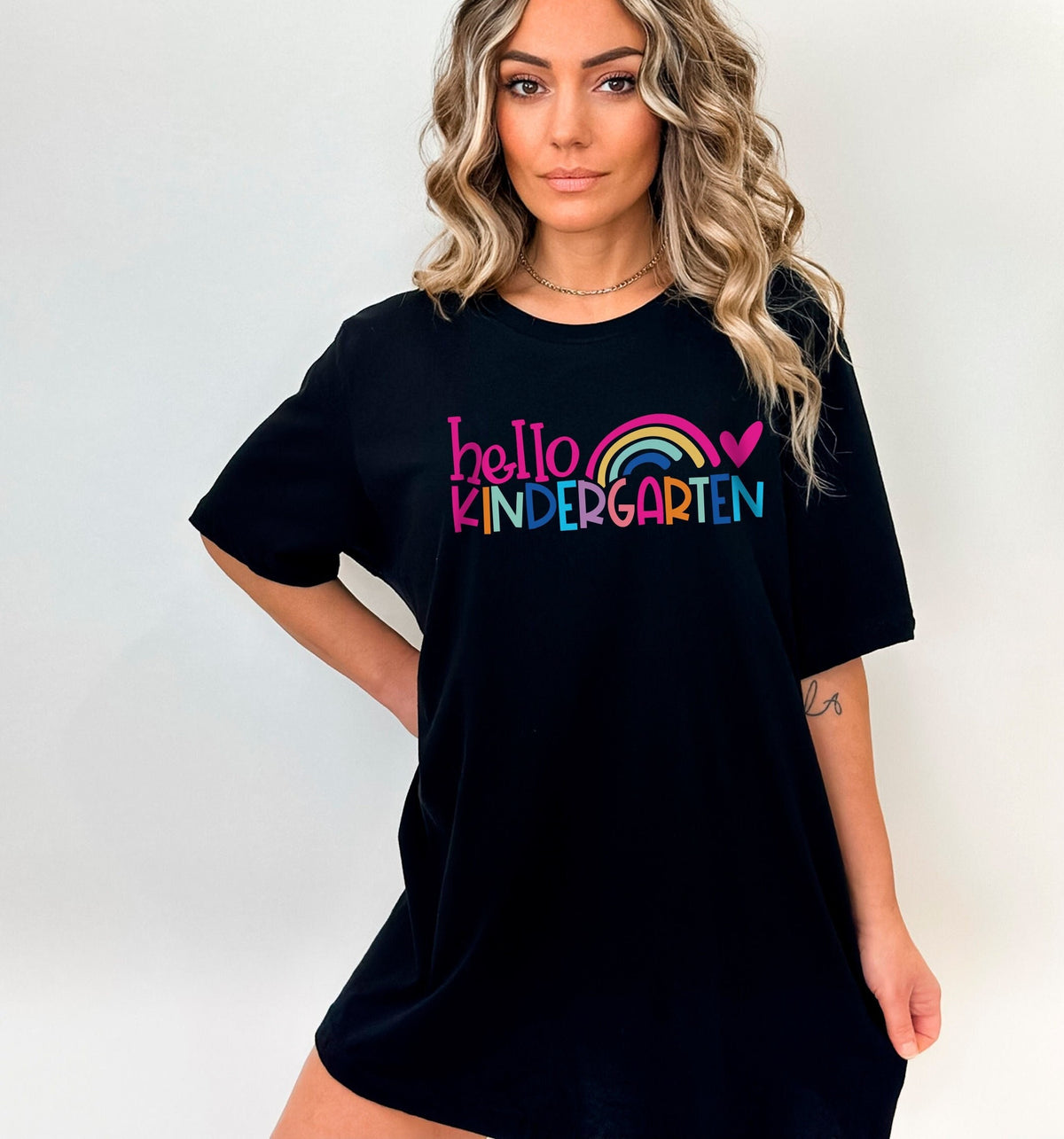 Hello Kindergarten Rainbow Tshirt for Teachers, Staff and Students, Kindergarten Teacher Shirt, Kindergarten School Shirt, Back To School