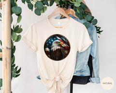 Patriotic Eagle on American Flag T-Shirt, 4th of July Outfit, American Eagle Shirt, Freedom Tee, Patriotic Shirt, Independence Day Clothing