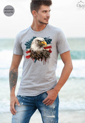 American Eagle Shirt, Patriotic T-Shirt, Bald Eagle Shirt, 4th of July Outfit, Freedom Crewneck, American T-Shirt, Independence Day Gift
