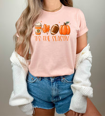 Tis The Season Shirt, Fall Pumpkin T-Shirt, Cute Fall Shirts, Football Season Shirt, Pumpkin Spice Tee, Fall Gift Shirts