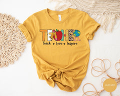 Back to School Teacher Shirt, Gift for Teachers, Teach Love Inspire Shirt, Teacher Appreciation Shirt, Preschool Teacher Shirt