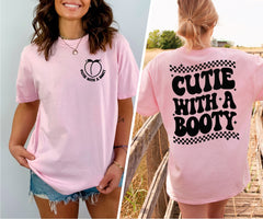 Gym Shirts for Women, Cutie With A Booty Shirt, Women Gym Shirt, Funny Gym Shirt for Women, Workout T-Shirt for Women
