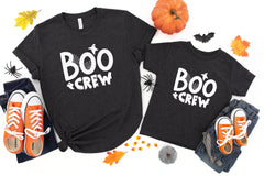 Boo Crew Matching Halloween T-Shirts, Family Halloween Shirts, Unisex Outfit, Spooky Vibes Tee, Halloween Matching Clothing, Boo Crew Shirt