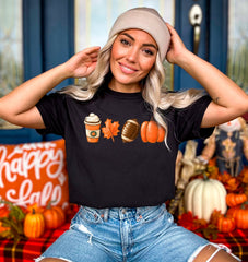 Pumpkin Spice Latte Autumn Leaf Football Pumpkin Shirt, Fall Themed Outfit, Fall Lover Gift, Pumpkin Patch Shirt, Fall Vibes Football Shirt