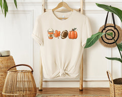 Pumpkin Spice Latte Autumn Leaf Football Pumpkin Shirt, Fall Themed Outfit, Fall Lover Gift, Pumpkin Patch Shirt, Fall Vibes Football Shirt