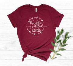 Thankful Grateful Blessed Shirt, Thanksgiving Clothing, Thankful And Blessed T-Shirt, Thanksgiving Crew, Grateful Shirt, Thanksgiving Gift