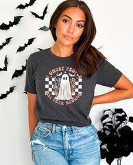 I Ghost People All Year Around Halloween T-Shirt, Retro Ghost Shirt, Floral Ghost Tee, Spooky Vibes Shirt, Halloween Gift For Her, Ghost Tee