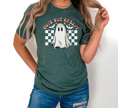 Cute But Creepy Ghost T-Shirt, Spooky Ghost Halloween Shirt, Spooky Vibes Tee, Spooky Season Clothing, Cute Halloween Gift, Retro Ghost Tee