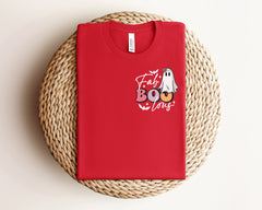 Fab BOO Lous Halloween Shirt, Pocket Ghost T-Shirt, Minimalist Halloween Outfit, BOO Shirt, Spooky Ghost Tee, Halloween Party Shirt for Her