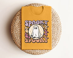 Spooky Ghost Halloween T-Shirt, Cute Ghost Tee, Groovy Halloween Shirt, Spooky Vibes Clothing, Spooky Season T-Shirt, Cute Halloween Gift