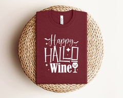 Happy HalloWine T-Shirt, Wine Shirt, Spooky Season Tee, Wine Lover Gift, Funny Halloween Wine Shirt, Spooky Vibes Tee, Halloween Outfit