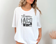 Happy HalloWine T-Shirt, Wine Shirt, Spooky Season Tee, Wine Lover Gift, Funny Halloween Wine Shirt, Spooky Vibes Tee, Halloween Outfit