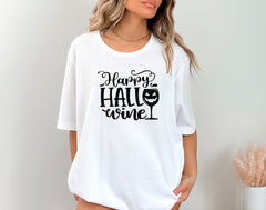 Happy Hallowine Shirt, Wine Lover T-Shirt, Wine Glass T-Shirt, Funny Halloween Shirt, Halloween Matching Outfit, Halloween Themed Tee