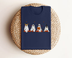 Halloween Dogs and Pumpkins T-Shirt, Spooky Season Outfit, Spooky Ghosts Shirt, Cute Dogs T-Shirt, Spooky Vibes Tee, Halloween Gift for Her