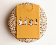 Halloween Dogs and Pumpkins T-Shirt, Spooky Season Outfit, Spooky Ghosts Shirt, Cute Dogs T-Shirt, Spooky Vibes Tee, Halloween Gift for Her