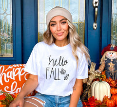 Hello Fall T-Shirt, Fall Vibes Clothing, Fall Lover Gift, Fall Season Outfit, Autumn Shirt, Fall Theme Tee, Cute Fall T-Shirt, Welcome Fall