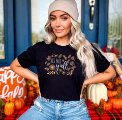 It's Fall Y'all T-Shirt, Fall Themed Outfit, Fall Lover Gift, Welcome Fall Shirt, Autumn Season Tee, Fall Vibes Shirt, Women's Fall Apparel