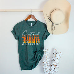 Grateful Thankful Blessed Shirt, Mom Thanksgiving Shirt, Thankful and Blessed T-Shirt, Thanksgiving Crewneck, Mother Gift, Thankful Shirt
