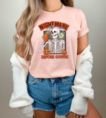 Nightmare Before Coffee Shirt, Funny Halloween Shirt, Halloween Coffee Shirt, Coffee Lover Shirt, Halloween Coffee Gift, Coffee Skeleton Tee