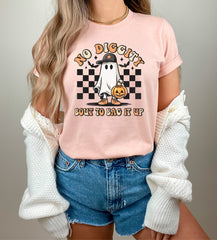 No Diggity Bout To Bag It Up Halloween T-Shirt, Cool Ghost with Monster Pumpkin Tee, Funny Ghost Outfit, Cute Halloween Gift, Spooky Vibes