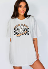 Creep It Real Ghost Riding Skateboard Shirt, Boarding Ghost Tee, Skateboarder Gift, Spooky Season Shirt, Halloween Party Tee, Spooky Vibes