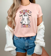 Spooky Babe Ghost Halloween Shirt, Halloween Ghost Tee, Spooky Season Outfit, Spooky Ghost Shirt, Halloween Ghost T-Shirt, Spooky Babe Tee
