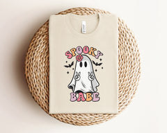 Spooky Babe Ghost Halloween Shirt, Halloween Ghost Tee, Spooky Season Outfit, Spooky Ghost Shirt, Halloween Ghost T-Shirt, Spooky Babe Tee